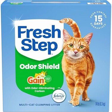 Fresh Step Odor Shield Multi Cat Clumping Cat Litter with Gain 14 lb