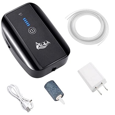 AQQA Aquarium Air Pump Rechargeable Portable Bubbles Oxygen Pump