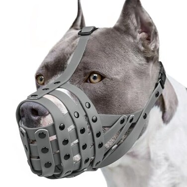 Mayerzon Pitbull Dog Muzzle for Large Medium Dogs Prevent Biting Scavenging