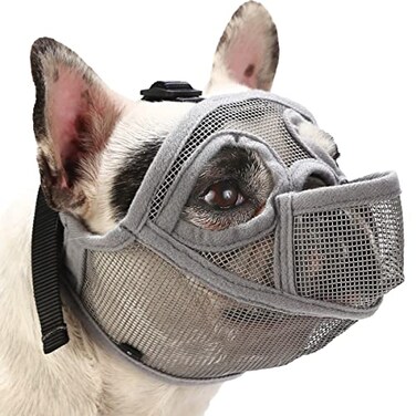 BARKLESS French Bulldog Muzzle Full Panting Short Snout Mesh Muzzle