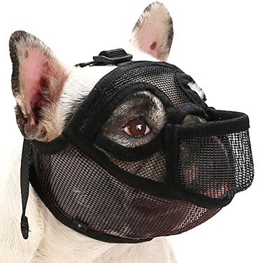 BARKLESS French Bulldog Muzzle Full Panting Short Snout Mesh Muzzle