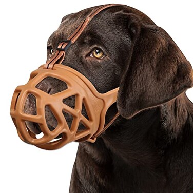 BARKLESS Dog Muzzle Humane Basket Muzzle for Large Dogs Biting Scavenging