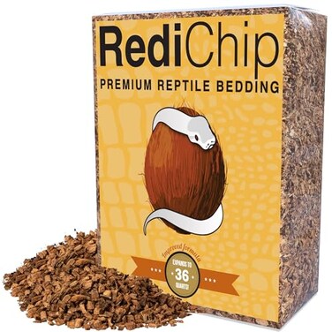 Reptichip Premium Coconut Substrate RediChip Reptile Bedding Loose Medium Coconut Chip 36 Quart Coco Husk Substrate Mulch for Snake Habitat Ball Python Terrarium Turtle Tanks Tortoise Enclosure