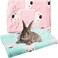 Jetec 2 Pcs Guinea Pig Beds Rabbit Bed Mats Green Pink Bear Pattern