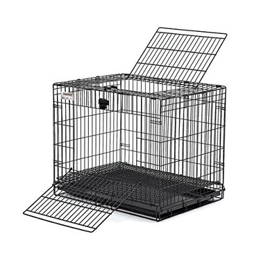 MidWest Homes for Pets Small Wabbitat Rabbit Cage Grid Mesh Floor Removable Tray Top Front Door Access Rust Resistant Finish No Tools Required