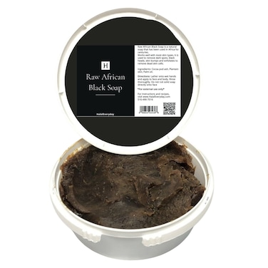 SAAQIN Raw African Black Soap 16 oz Paste