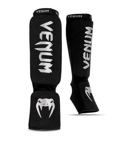 Venum Kontact Shin Guards BlackSilver Large