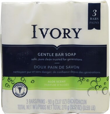 Ivory Simply Aloe Bath Bar by 3 Count