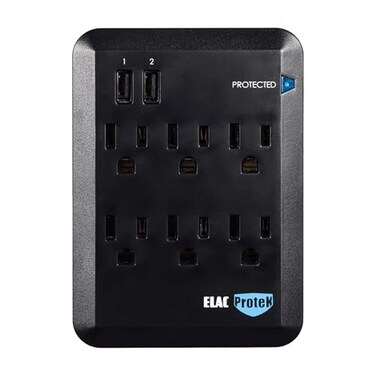 Elac PB62S Protek 6 Outlet Wall Surge Protector