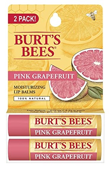 Burt's Bees Pink Grapefruit Moisturizing Lip Balm Twin Pack
