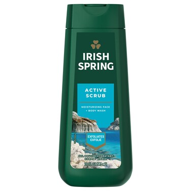Irish Spring Active Scrub Body Wash for Men 20 Oz