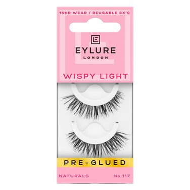 Eylure PreGlued False Eyelashes Wispy Light No 117