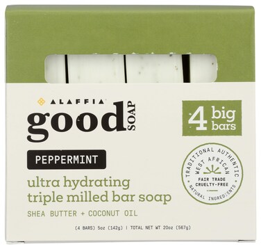 ALAFFIA Peppermint Good Soap Value Pack 4 Count 20 OZ