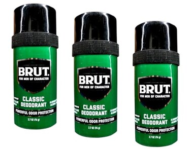 Brut Deodorant 2.7 Ounce Round Solid Classic - Pack of 3