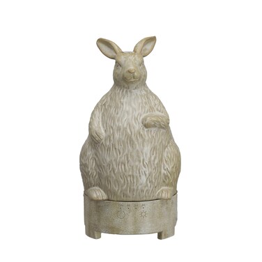 Creative Co-Op Creative CoOp Stoneware Rabbit Oil Diffuser with Timer Cream