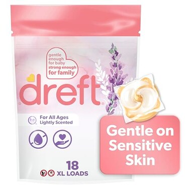 Dreft Laundry Detergent XL Pacs Light Scent Lavender 18 Count
