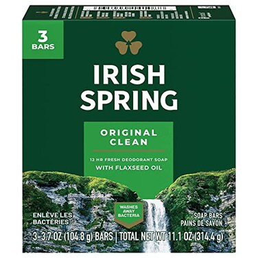 Irish Spring Original Deodorant Soap 3 Bars, 2 Pack (6 Total