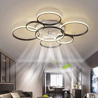SNOWUNDER 41 Black Modern Ceiling Fan with LED Light and Remote