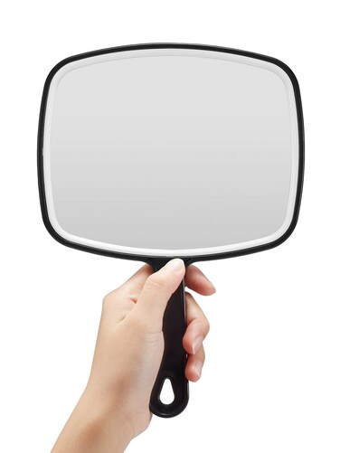 OMIRO Hand Mirror Black Handheld Mirror with Handle 66 W x 92 L
