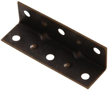 Hillman 853077 Antique Brass Inside Corner Brace 112 x 34 4 Pack