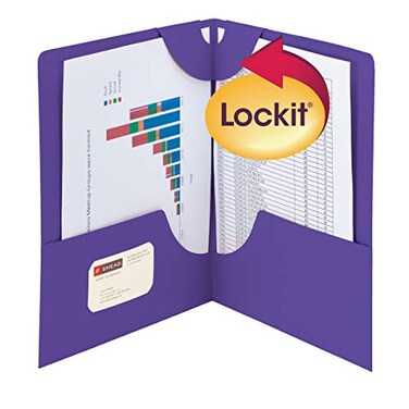 Smead Lockit TwoPocket Folder Letter Size Purple 25 per Box 87943