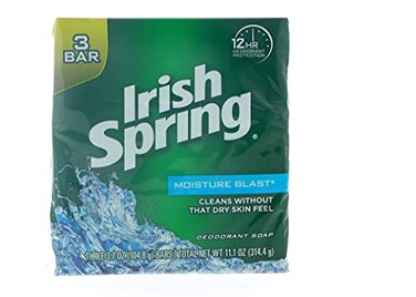 Irish Spring Deodorant Soap Moisture Blast 3.75 oz 3 bar (2 pack