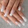 EchiQ Square Fake Nails Long Length Predesigned False Nails (Clear white