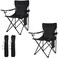 Damei century Folding Camping Chairs for Beach Lawn Yard 2Pack Black