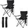 Damei century Folding Camping Chairs for Beach Lawn Yard 2Pack Black