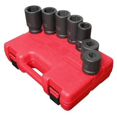 SUNEX TOOLS 5697M 1 Drive Metric Truck Service Impact Socket Set 7 Pc