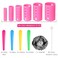 WILLBOND 141 Pieces Hair Rollers Set Include 60 Plastic Hair Rollers Pink6 Size
