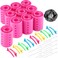 WILLBOND 141 Pieces Hair Rollers Set Include 60 Plastic Hair Rollers Pink6 Size