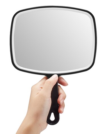 OMIRO Hand Mirror Large Black Handheld Mirror with Handle 103 L x 74 W