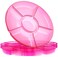 Plasticpro 6 Sectional Round Plastic Serving TrayPlatters Pink Pack of 2