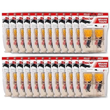 Tomcat Mouse Traps Wooden Easy to Use Effective Way to Catch Mice 24Pack