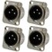 GLS Audio XLR Male Jack 3 Pin Panel Mount Jacks D Series Size XLRM 4 Pack