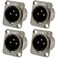 GLS Audio XLR Male Jack 3 Pin Panel Mount Jacks D Series Size XLRM 4 Pack