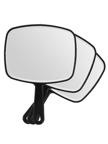 OMIRO Hand Mirror Black Handheld Mirror with Handle 66 W x 92 L Pack of 3