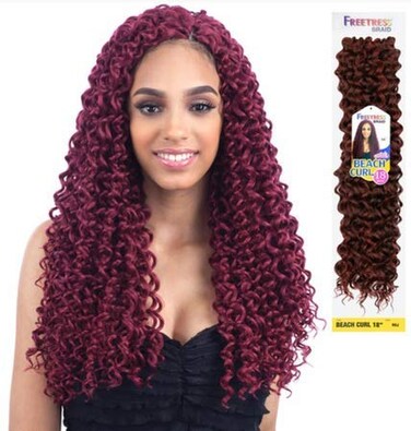 Freetress Braids BEACH CURL 18 4 Pack 2 Dark Brown Synthetic Crochet Braid
