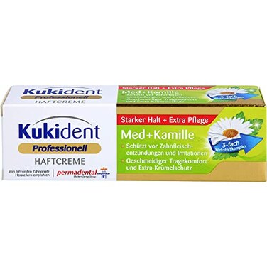 Kukident Extra Strong Denture Adhesive Cream with Camomile Extract 1.41 Oz