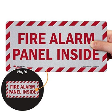 SmartSign Fire Alarm Panel Inside Label 5 x 10 3M Engineer Grade Reflective