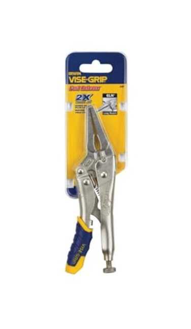 Irwin 14T 6LN Fast Release 2Inch Jaw Capacity 6Inch Long Nose Locking Plier