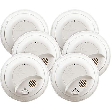 First Alert BRK SMI100AC Hardwired Smoke Detector with Battery Backup 6Pack