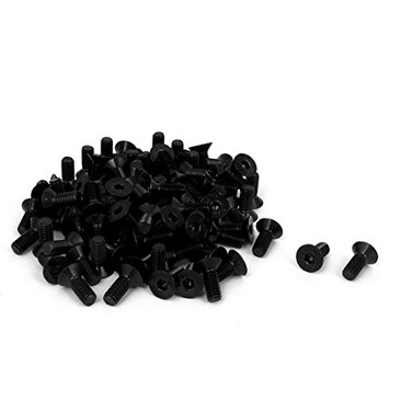uxcell M4 x 10mm Metric Hex Socket Countersunk Head Screw Bolts Black 100PCS