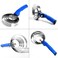 BOTH WINNERS Reversible Stainless Steel Curry Comb with Soft Touch Grip Blue