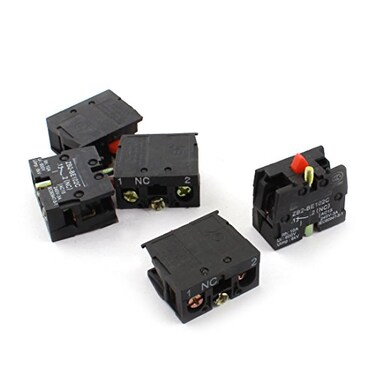 sourcing map uxcell 5Pcs AC600V 10A NC Momentary Pushbutton Switch Auxiliary Contact Block