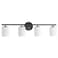 Progress Lighting Replay Collection 4Light Etched Glass Modern Bath Vanity Light Textured Black