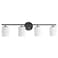 Progress Lighting Replay Collection 4Light Etched Glass Modern Bath Vanity Light Textured Black