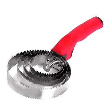 BOTH WINNERS Reversible Stainless Steel Curry Comb with Soft Touch Grip (Red