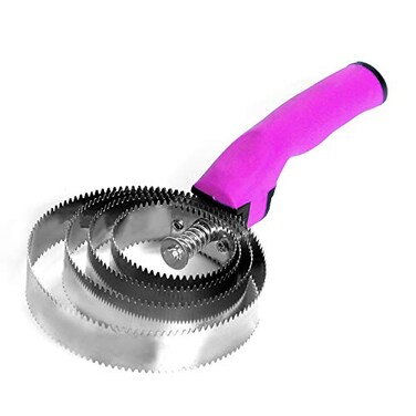 BOTH WINNERS Reversible Stainless Steel Curry Comb with Soft Touch Grip (Pink